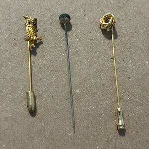 Gold Owl and Knot Stick Pins